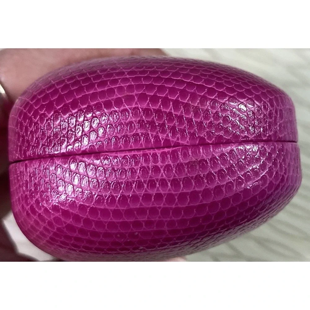 Lilly Pulitzer Eyeglass Holder Clamshell Case Hot Pink‎ W/Blue Felt Interior EUC